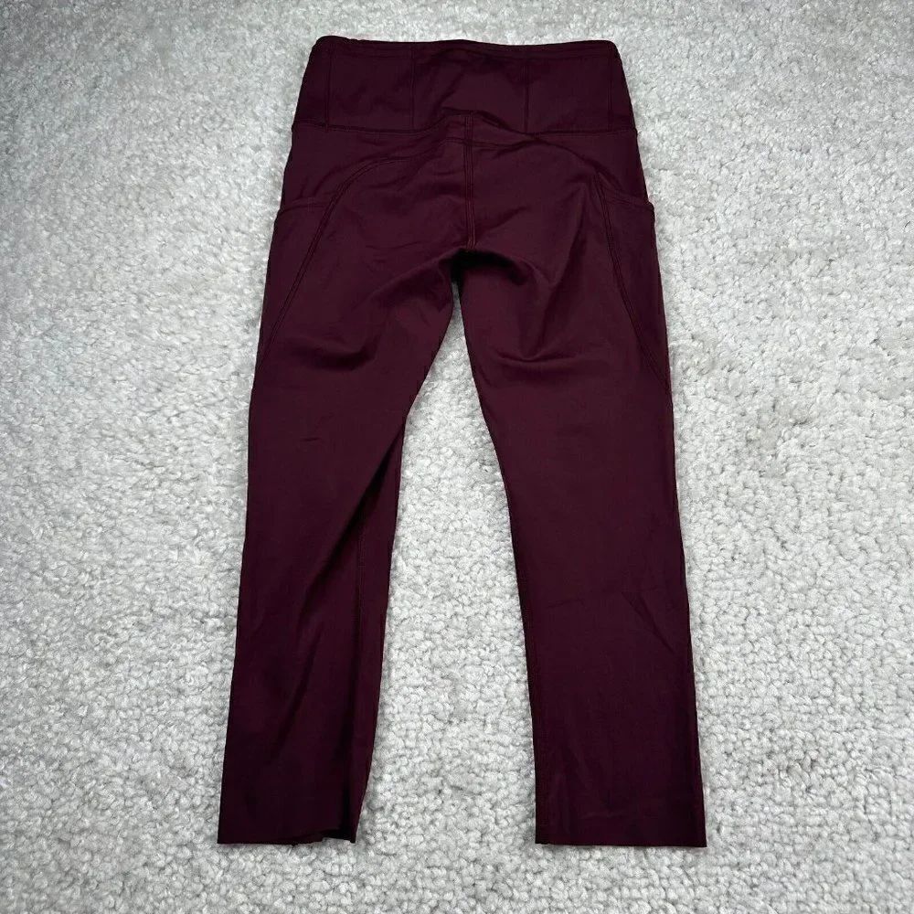 Lululemon Fast & Free Crop Cassis Red Maroon - Picture 3 of 15